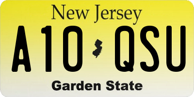 NJ license plate A10QSU