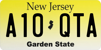 NJ license plate A10QTA