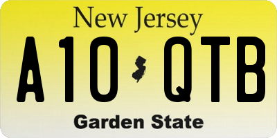 NJ license plate A10QTB