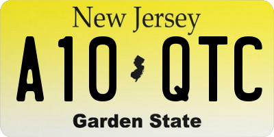 NJ license plate A10QTC