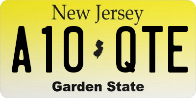 NJ license plate A10QTE