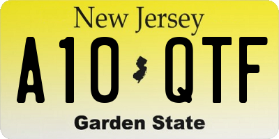 NJ license plate A10QTF