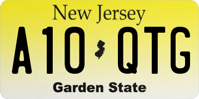 NJ license plate A10QTG