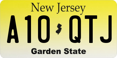 NJ license plate A10QTJ