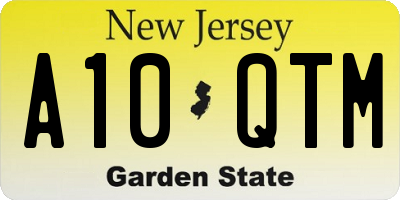 NJ license plate A10QTM