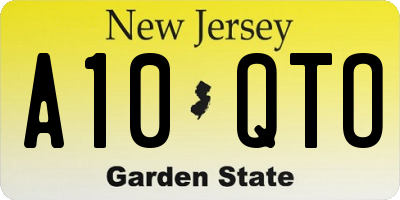 NJ license plate A10QTO