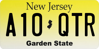 NJ license plate A10QTR