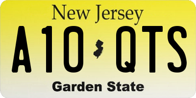 NJ license plate A10QTS