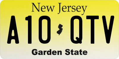 NJ license plate A10QTV