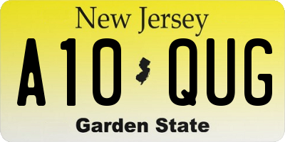 NJ license plate A10QUG