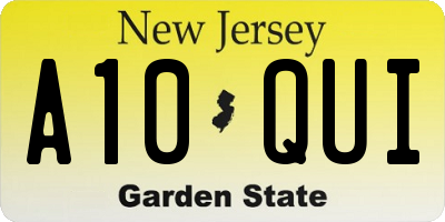 NJ license plate A10QUI
