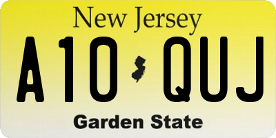 NJ license plate A10QUJ