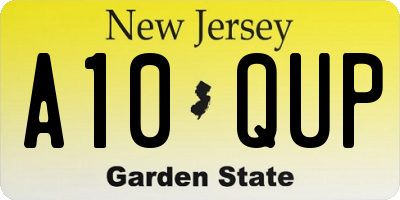 NJ license plate A10QUP