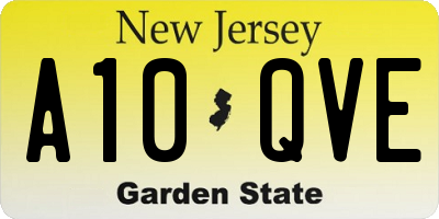 NJ license plate A10QVE