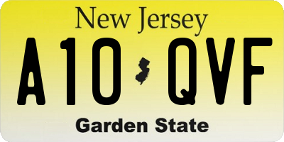 NJ license plate A10QVF