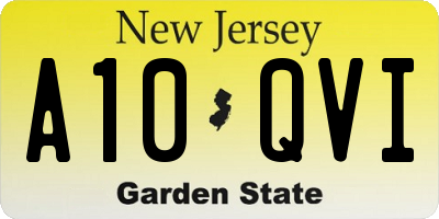 NJ license plate A10QVI