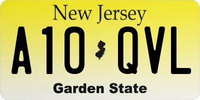 NJ license plate A10QVL