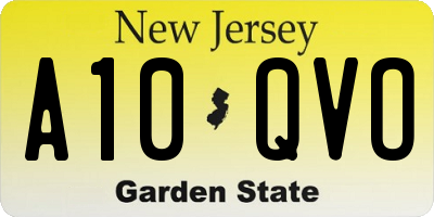 NJ license plate A10QVO