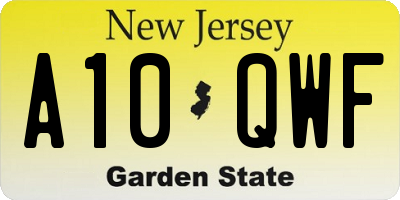 NJ license plate A10QWF