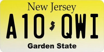 NJ license plate A10QWI