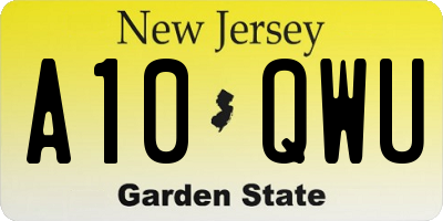 NJ license plate A10QWU