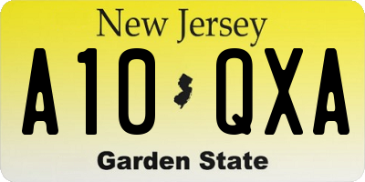 NJ license plate A10QXA