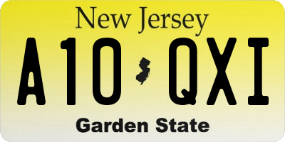 NJ license plate A10QXI