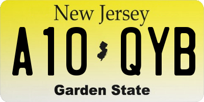 NJ license plate A10QYB