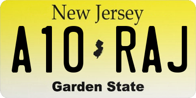 NJ license plate A10RAJ