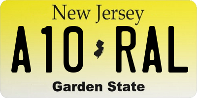 NJ license plate A10RAL