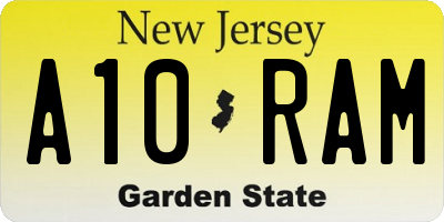 NJ license plate A10RAM