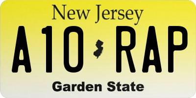 NJ license plate A10RAP