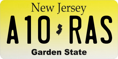 NJ license plate A10RAS