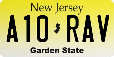 NJ license plate A10RAV