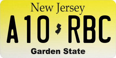 NJ license plate A10RBC