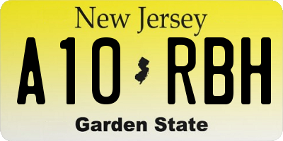 NJ license plate A10RBH