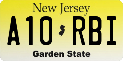 NJ license plate A10RBI