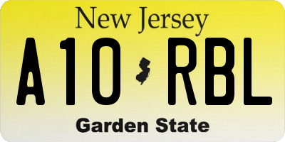 NJ license plate A10RBL