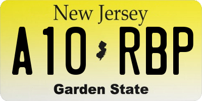 NJ license plate A10RBP