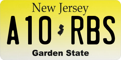 NJ license plate A10RBS