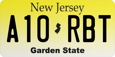 NJ license plate A10RBT