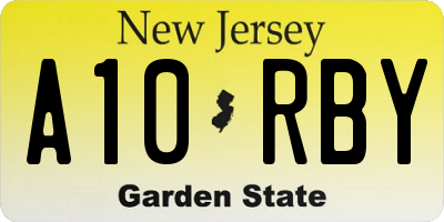 NJ license plate A10RBY