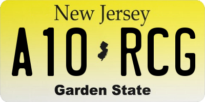 NJ license plate A10RCG