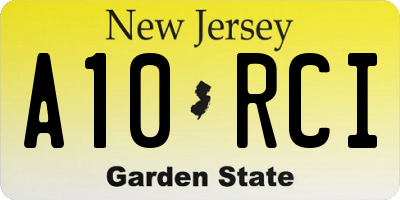 NJ license plate A10RCI