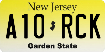 NJ license plate A10RCK