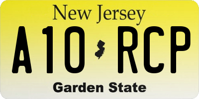 NJ license plate A10RCP