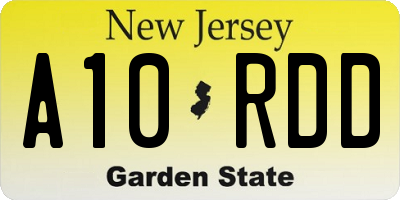 NJ license plate A10RDD