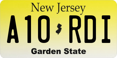 NJ license plate A10RDI