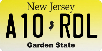 NJ license plate A10RDL