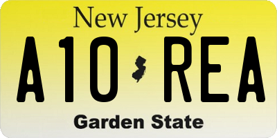 NJ license plate A10REA